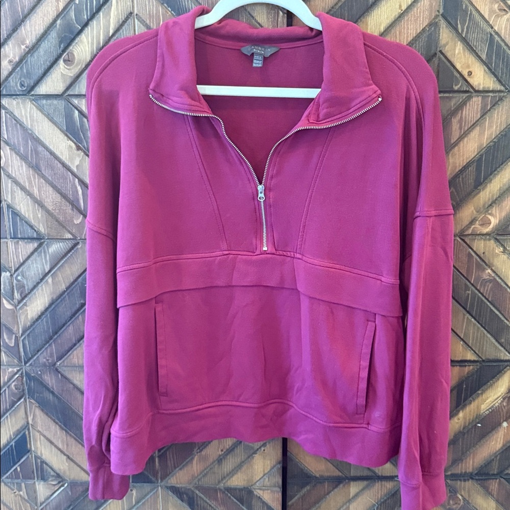 Danskin Burgundy Half-Zip Pullover